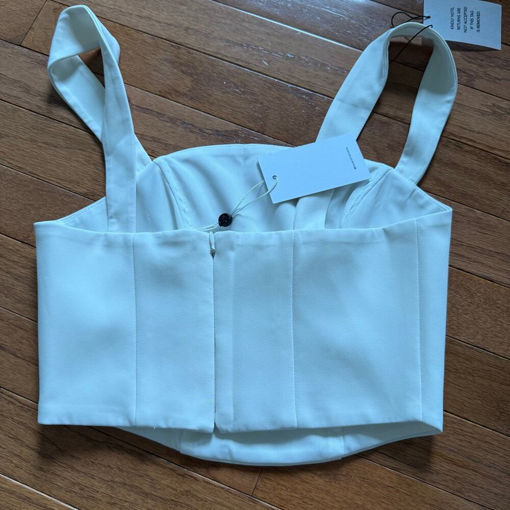 Lovers and Friends | NEW White Corset Style Jacqueline Tank Top Preppy Summer - Picture 5 of 9